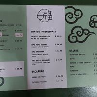 Vegan side of the menu at Koufu in Sao Paulo