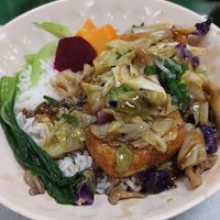 Tofu frito recheado at Koufu in Sao Paulo