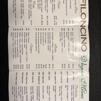 Vegan lunch/dinner menu   at Filoncino Cafe  in Red Bank