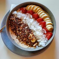 Peanut Butter Smoothie Bowl at Veganlicious - Vegan Smoothie Bowl and Juice in Kuta