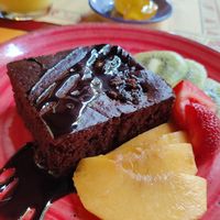 Vegan brownie at Tranquilo in Santorini