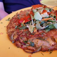 Vegan "omelette" at Tranquilo in Santorini