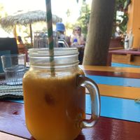 B caroteno (juice: carrot, ginger, apple)   at Tranquilo in Santorini