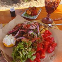 Mushroom gyro at Tranquilo in Santorini