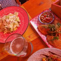 Ceasar salad + empanadas at Tranquilo in Santorini