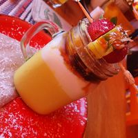 Coco piña dessert at Tranquilo in Santorini