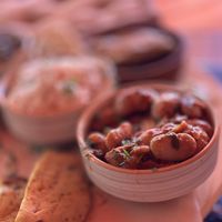 Fava Beans on best behaviour  at Tranquilo in Santorini