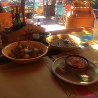 our food at Tranquilo in Santorini