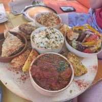 vegan greek thali at Tranquilo in Santorini