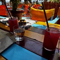 Homemade cherry sodas  at Tranquilo in Santorini