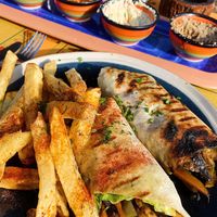 Veggie wrap at Tranquilo in Santorini
