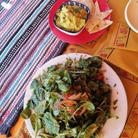 Verano salad and Guacamole at Tranquilo in Santorini