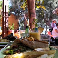 Mexican wrap at Tranquilo in Santorini