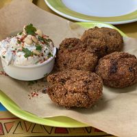 Zucchini balls at Tranquilo in Santorini