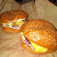 Vegan cheese burger at Burgler in Thessaloniki