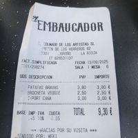 Ticket  at El Embaucador in Logrono