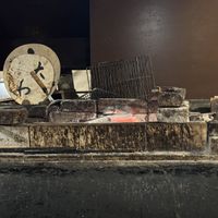 The open, traditional grill  at Ryozanpaku in Nara