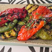 Grilled vegetables at Kalomirakis Tavern in Crete