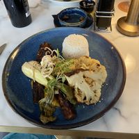 Aubergine and cauliflower steak  at La Brise in Jersey