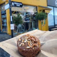 Salted Pretzle Banana Bun at Puck & Pollen in Sheffield