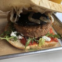 Savory beyond meat sandwich  at Sprouts Cafe in Gastonia