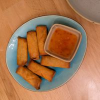 Spring rolls (smaller than we expected) at Kamala Vegan in Berlin