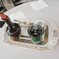 Ethiopian Coffee for dessert at Marhaba Eritrean and Ethiopian Cuisine and Market in Amarillo