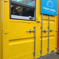 Rather than food trucks, this area's vendors use cargo containers. at Cargo Cantina in North Kansas City