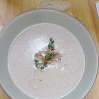 Vegan mushroom soup at ETHOS Wholefood Cafe & Shala in Koh Phangan