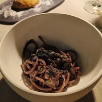 Spaghettone with asparagus at Il Convivio Troiani in Rome