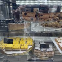 House made stuff on the top shelf, Nat’s raw bars on the second shelf.  at White Lion Baking Company  in Mashpee