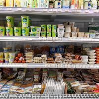 Refrigerated vegan section at Bio Casa in Losone
