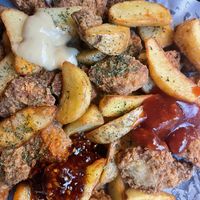 3 vegan sauce options   at Chicken in the Kitchen in Seoul