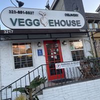 Front of restaurant   at Veggie House in Los Angeles