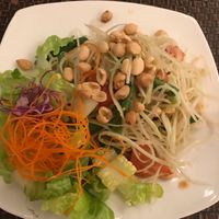 Spicy papaya salat- yummy at Veggie House in Los Angeles