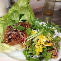 Korean style sweet potato noodle with salad at Me and Art in Darlinghurst