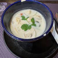 Thai style soup with coconut milk at Suan Thai in Alicante