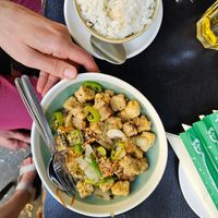 Deep fried tofu in dough coat at Shaniu's House of Noodles in Berlin