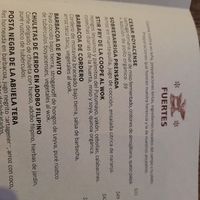 Part of the menu at Mercado Municipal in Villa De Leyva