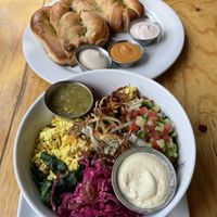 The pretzel and breakfast bowl at Sage Bistro - Cloud Kitchen in Culver City