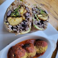 Brazilian burrito and meatballs at Sage Bistro - Cloud Kitchen in Culver City
