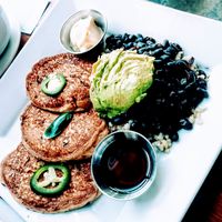 Jalapeños pancakes at Sage Bistro - Cloud Kitchen in Culver City