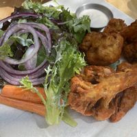Buffalo Wing Salad. Ask for extra dressing  at Sage Bistro - Cloud Kitchen in Culver City