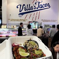 Comes with pico & cilantro, which I removed  at Villa's Tacos in Los Angeles