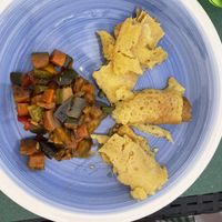 Involtini with ratatouille in Curry sauce   at Cibo in Aosta