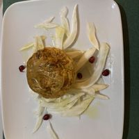 Pumpkin flan with fresh fennel   at Cibo in Aosta