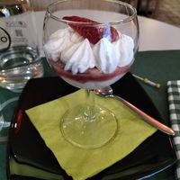 Strawberry tiramisu at Cibo in Aosta