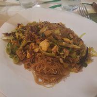 Rice noodles with veggies at Cibo in Aosta