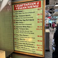 Vegan menu  at Bento Ya - Kiosk in Los Angeles