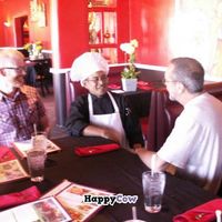 Chef Pat came out to make sure that we were all happy with our choices and the service~ at Thai Vegan in Santa Fe